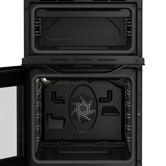 Hotpoint HTE5VCB Double Oven Electric Cooker 50cm Black