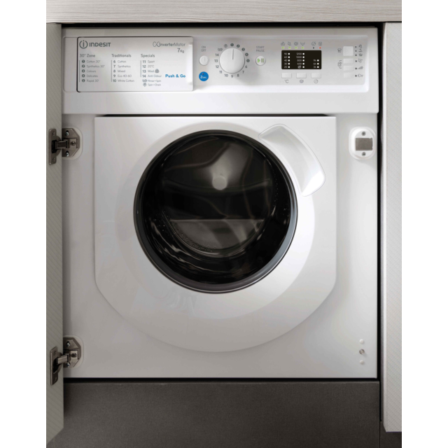 INDESIT BIWMIL71252UKN 7kg 1200 Spin Integrated Washing Machine - White