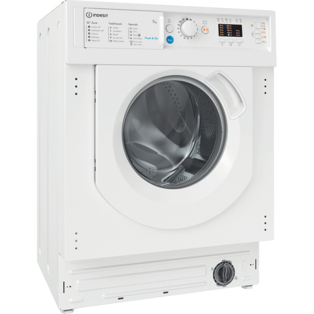 INDESIT BIWMIL71252UKN 7kg 1200 Spin Integrated Washing Machine - White