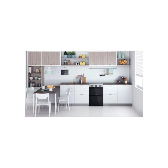 Indesit ID67V9HCXUK 60cm Double Oven Electric Cooker with Ceramic Hob - Stainless Steel