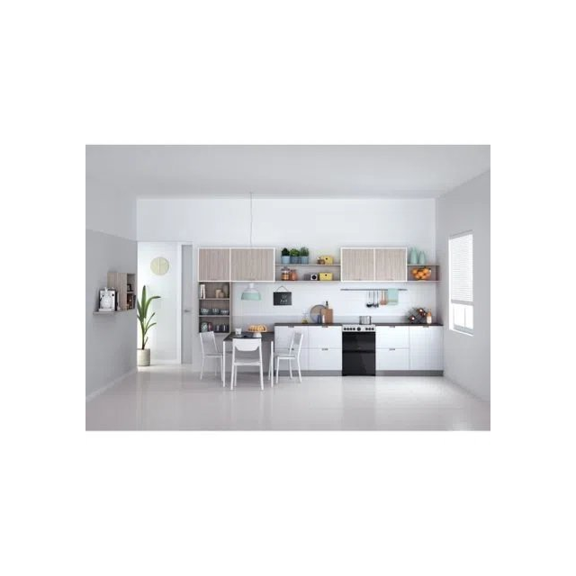 Indesit ID67V9HCXUK 60cm Double Oven Electric Cooker with Ceramic Hob - Stainless Steel