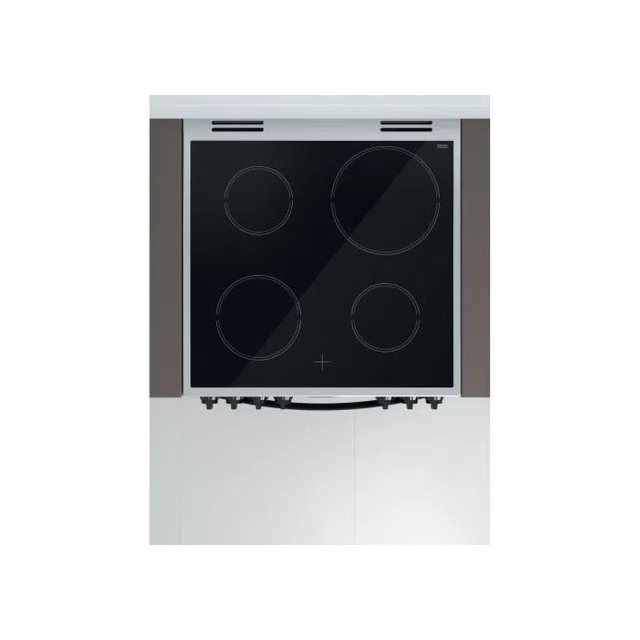 Indesit ID67V9HCXUK 60cm Double Oven Electric Cooker with Ceramic Hob - Stainless Steel