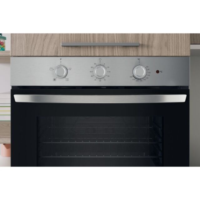 INDESIT IO232HXUK Single Static Oven - Eco Cleaning - 71L With 3 Dial With Timer And A Energy In Sta