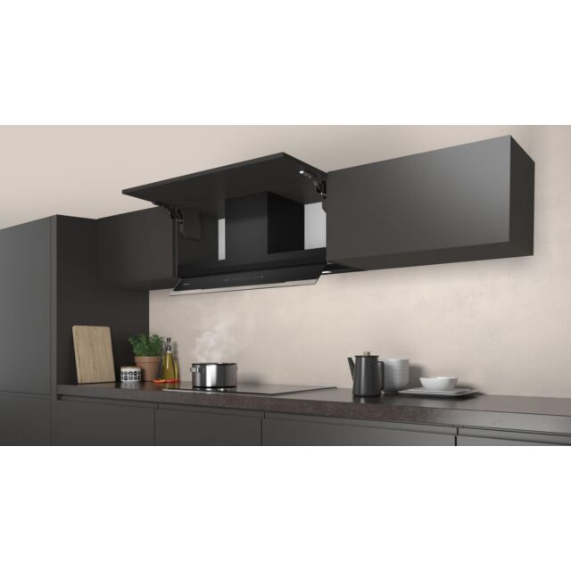 Neff D95XAM2S0B N 70, Integrated Design Hood, 90 Cm, Clear Glass Black Printed, Black
