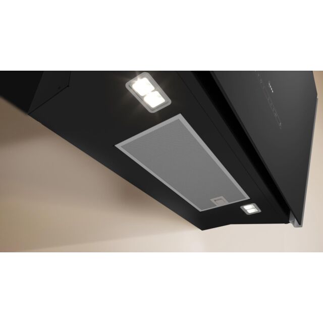 Neff D98IPT2S0B N 90, Wall-Mounted Cooker Hood, 90 Cm, Clear Glass Black Printed, Black