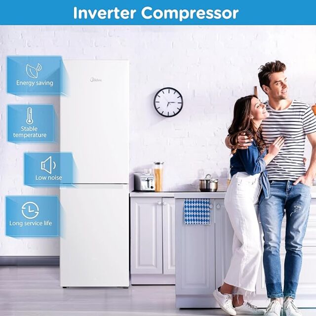 MIDEA MDRB379FGD01 54.7cm 60/40 Total No Frost Fridge Freezer - White