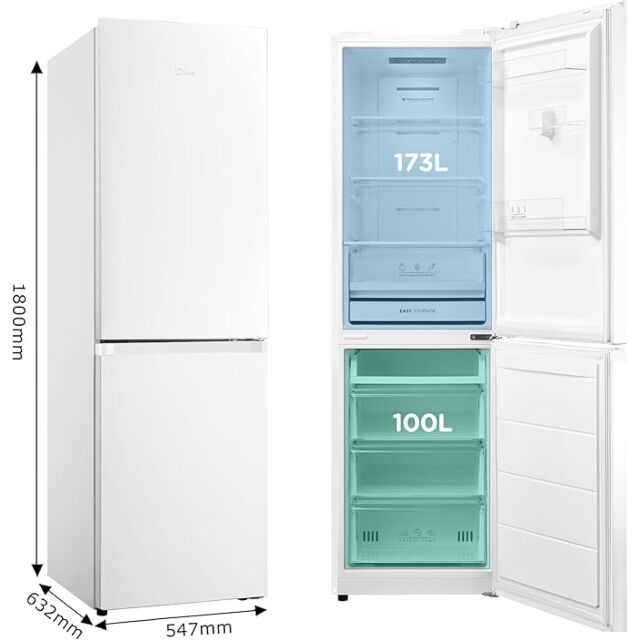 MIDEA MDRB379FGD01 54.7cm 60/40 Total No Frost Fridge Freezer - White