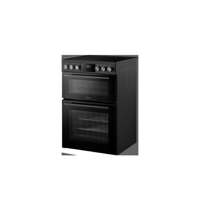 MIDEA MFO24EME4R118-B K 60cm Double Oven Cooker with Ceramic Hob - Black