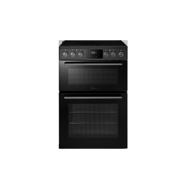 MIDEA MFO24EME4R118-B K 60cm Double Oven Cooker with Ceramic Hob - Black