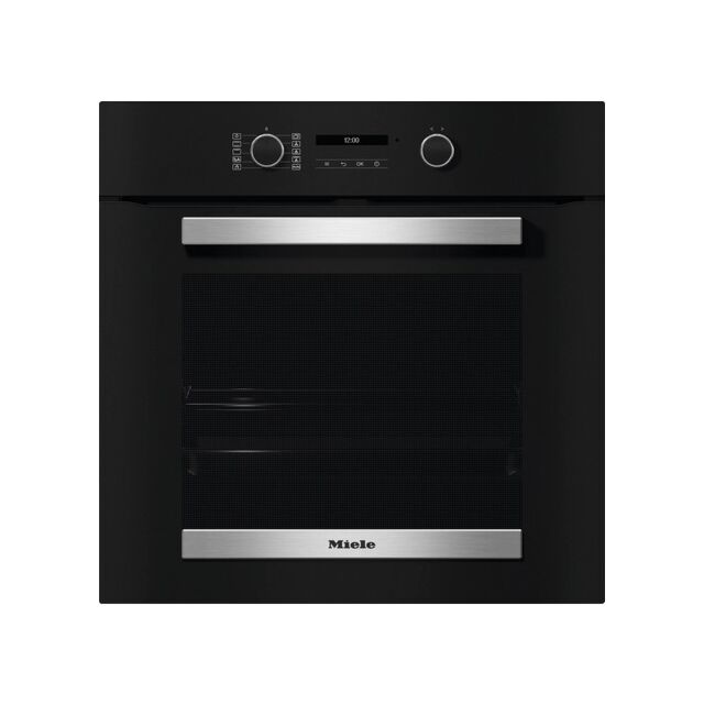 Miele H 2465 BP 59.5cm Built In Electric Single Oven - Black & Stainless Steel