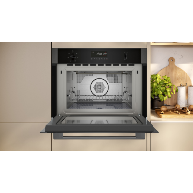 Neff 44L Built-In Microwave Oven in Graphite Grey with Hotair Technology