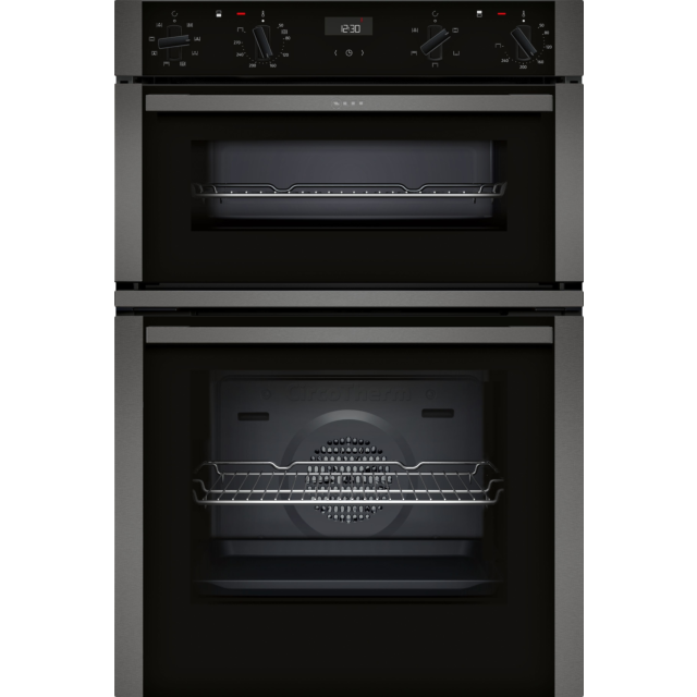 ** FREE INSTALL** Neff U1ACE2HG0B Neff U1ACE2HG0B 59.4cm Built In Electric Double Oven - Black with Graphite Trim