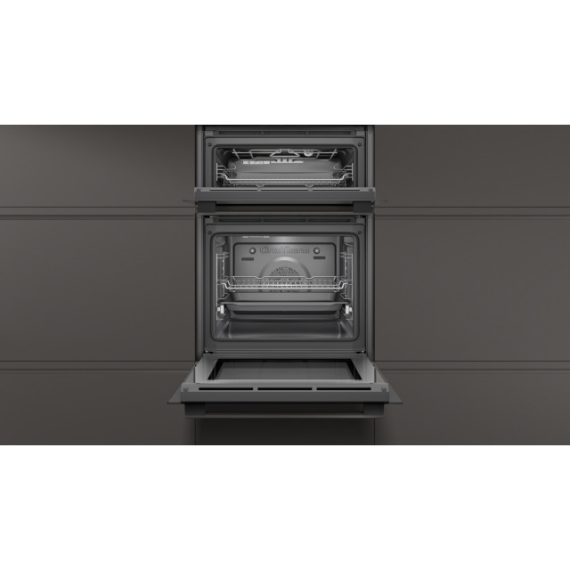 ** FREE INSTALL** Neff U1ACE2HG0B Neff U1ACE2HG0B 59.4cm Built In Electric Double Oven - Black with Graphite Trim