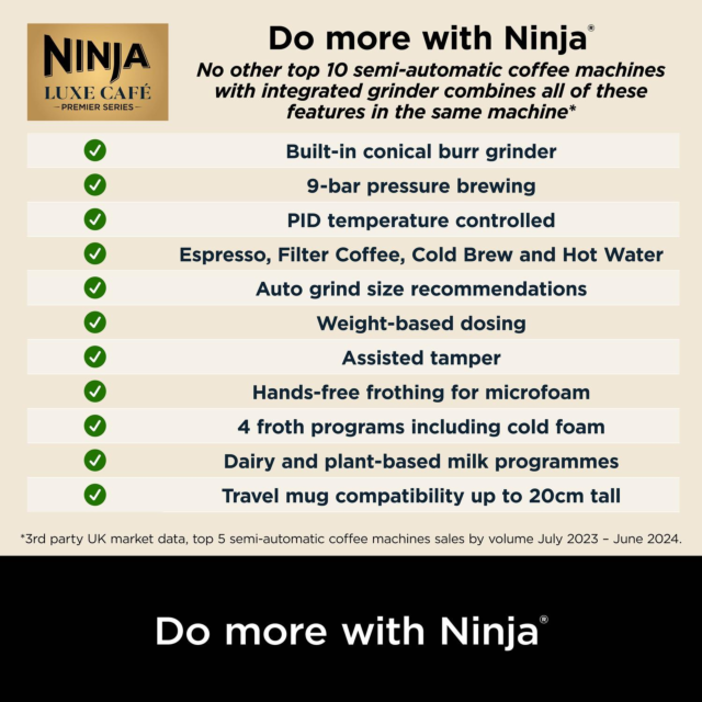 Ninja ES601UKBK Luxe Caf? Premier Espresso Machine
