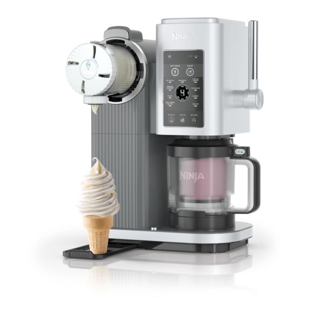Ninja NC701UK Swirl by CREAMi 13-in-1 Soft Serve & Ice Cream Maker - Platinum Silver