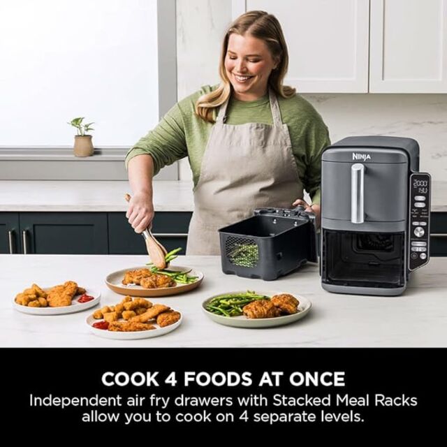 Ninja SL400UKGREY Double Stack XL 2-Drawer 9.5L Air Fryer - Grey