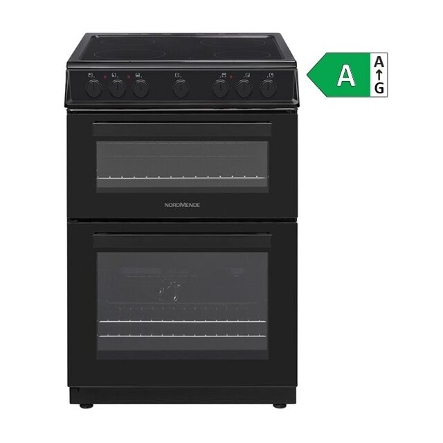 Nordmende CTEC62BK Nordmende Fs 60Cm Twin Cavity Electric Fan Cooker With Ceramic Top Black