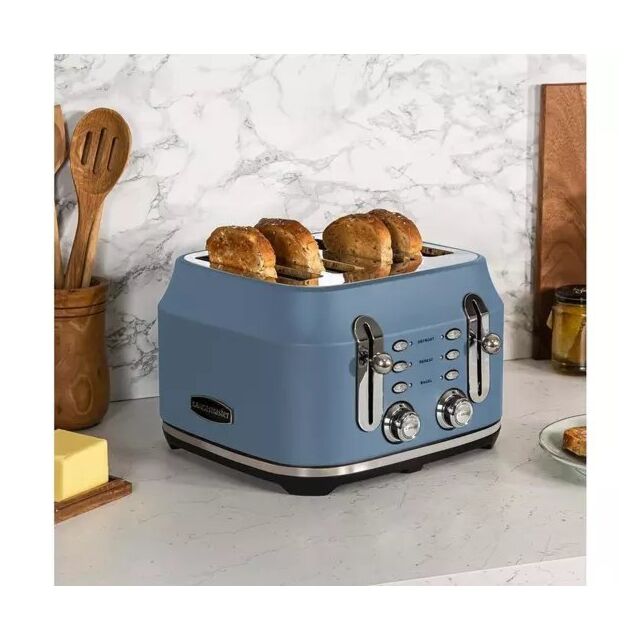 ***Ex Display*** Rangemaster Rmcl4s201sb 4 Slice Toaster - Stone Blue