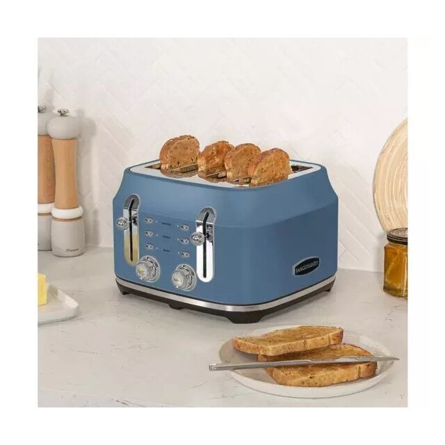 ***Ex Display*** Rangemaster Rmcl4s201sb 4 Slice Toaster - Stone Blue