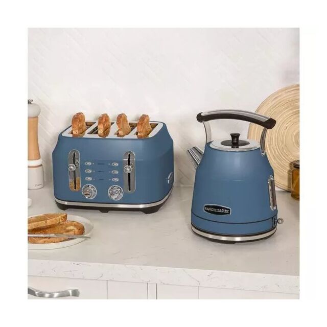 ***Ex Display*** Rangemaster Rmcl4s201sb 4 Slice Toaster - Stone Blue
