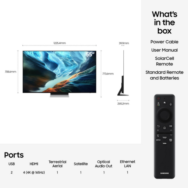 Samsung QE55S90HAEXXU 55inch OLED Smart TV with AI Processor