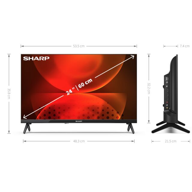 Sharp 1T-C24FH2KL2AB 24inch HD Ready LED Android Smart TV Chromecast
