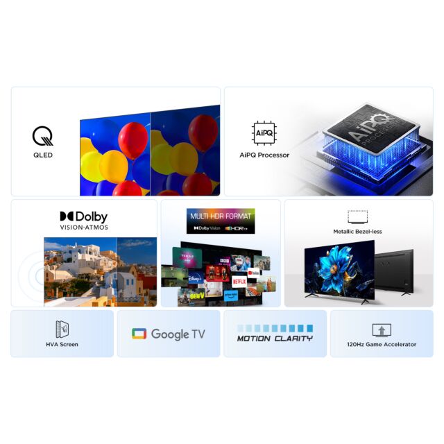 TCL 43P7K-UK 43inch 4K QLED Direct LED HDR Google TV
