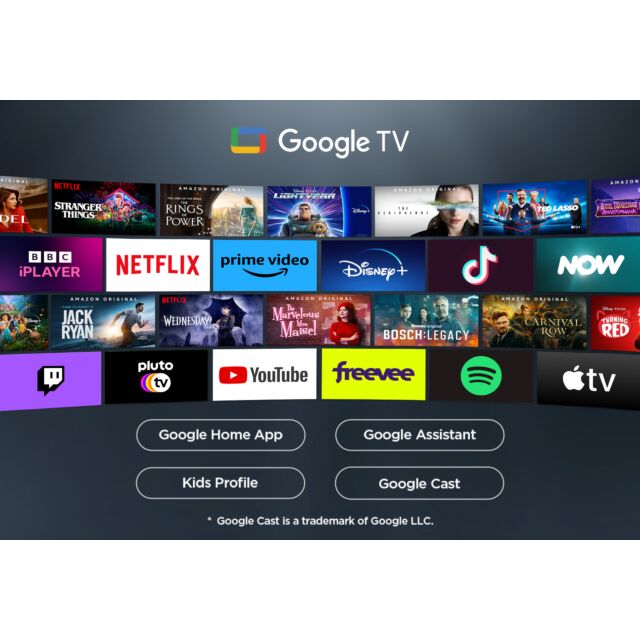 TCL 43P7K-UK 43inch 4K QLED Direct LED HDR Google TV