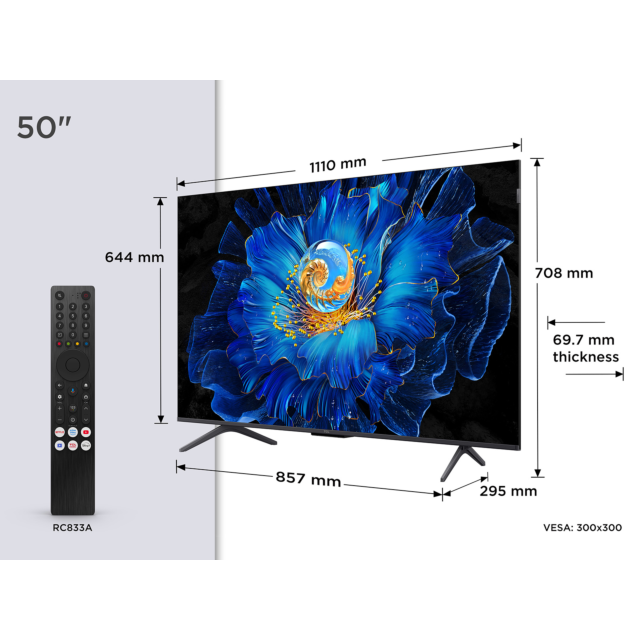 TCL 50C6KS-UK 50inch 4K Ultra HD QD-Mini LED TV