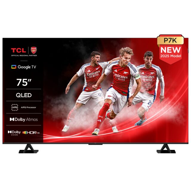 TCL 75P7K-UK 75inch 4K QLED Direct LED HDR Google TV