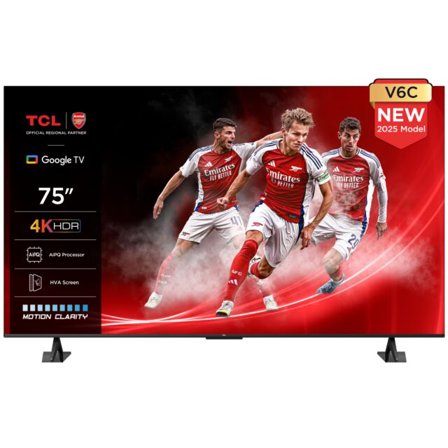TCL 75V6C-UK 75inch 4K Direct LED HDR TV Google TV