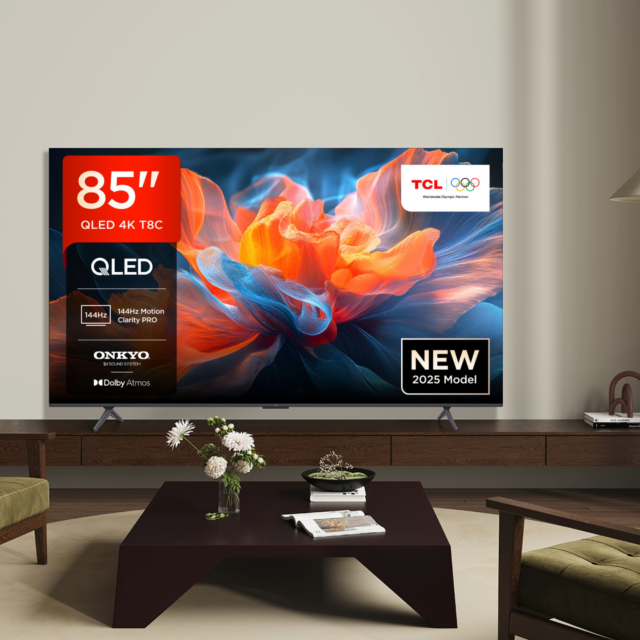 TCL 85T8C-UK 85inch 4K QLED HDR Smart Ultra HD Google TV