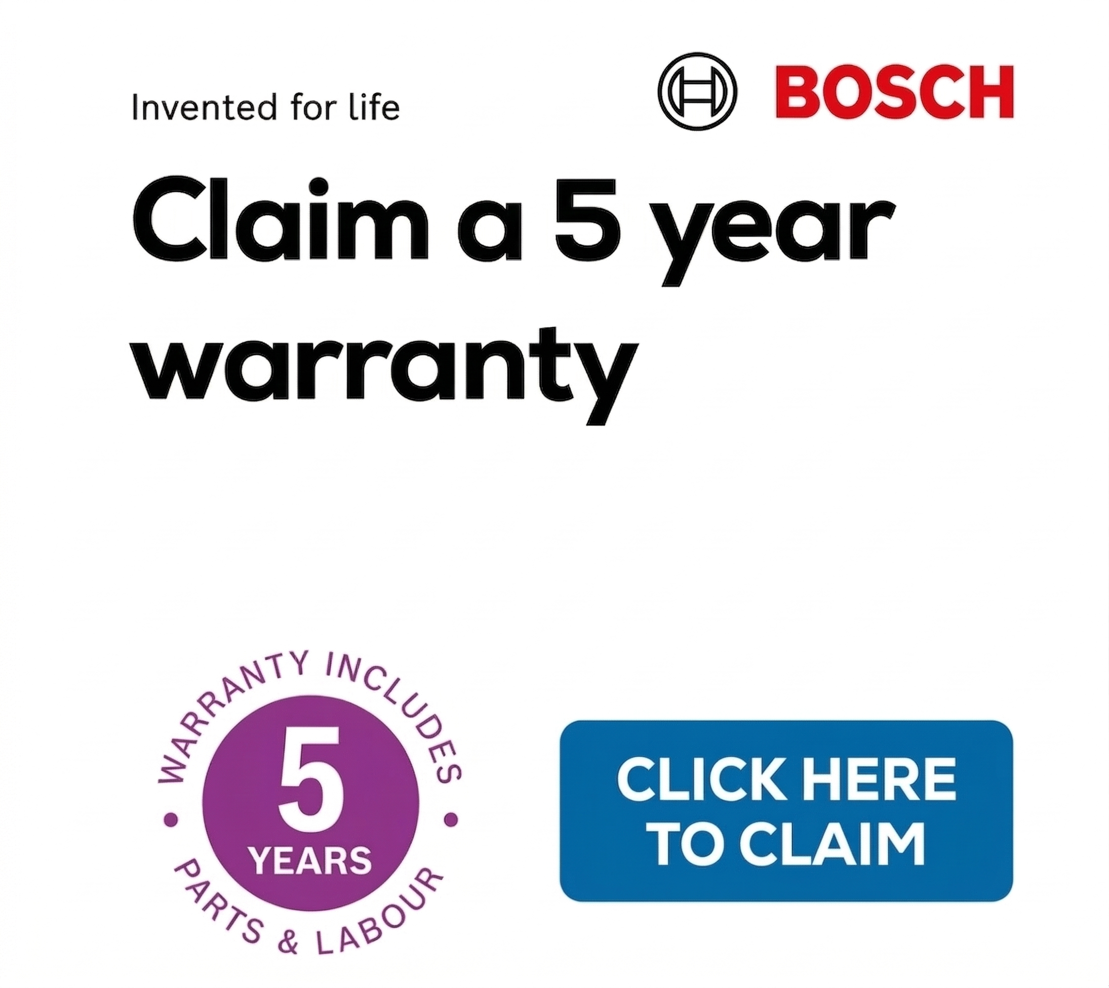 bosch 5 year warranty registration